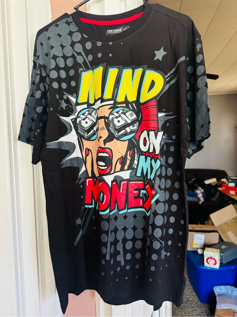 Contender Black "Mind on My Money" Graphic Tee - Large
